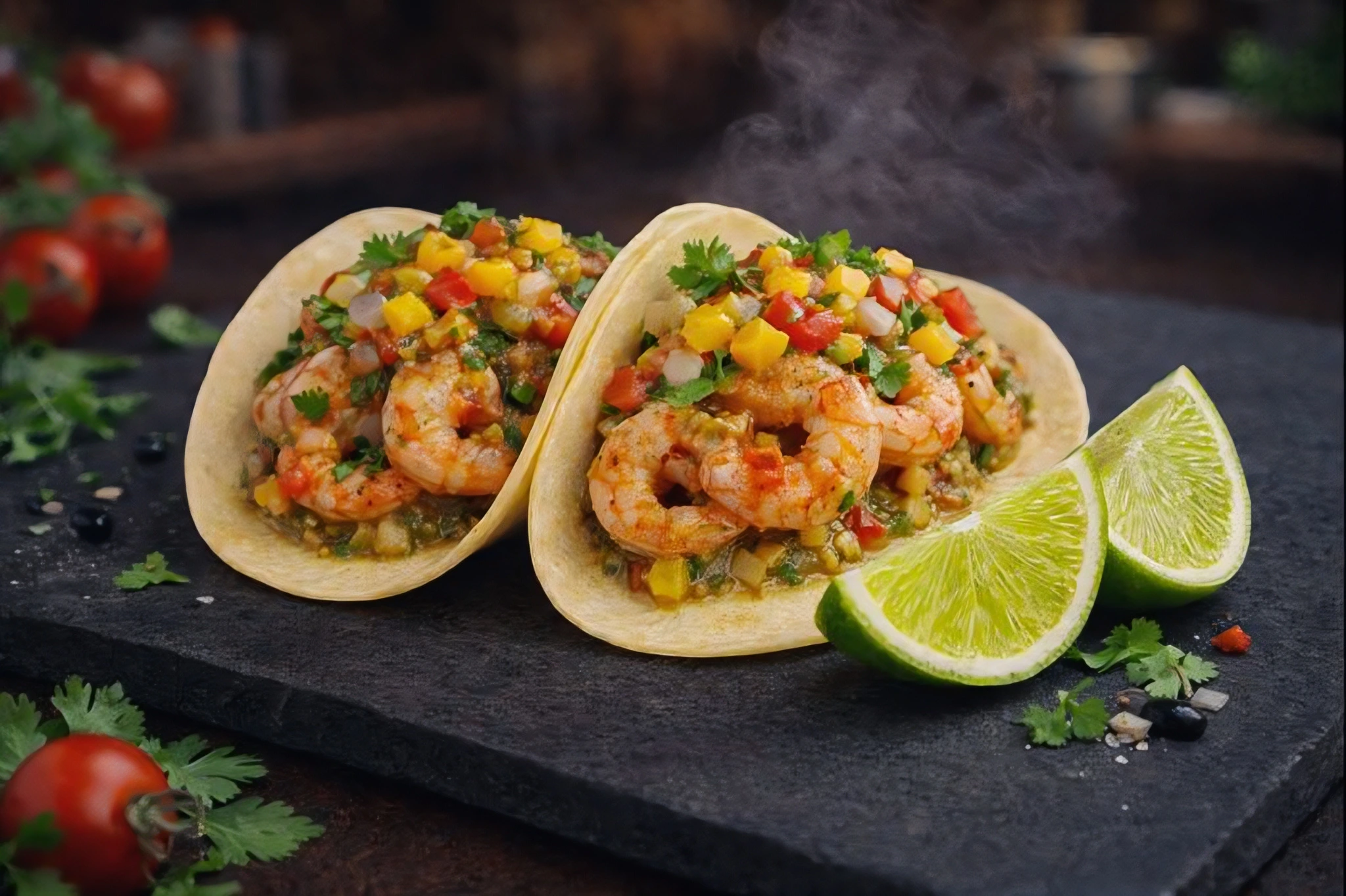 Fresh shrimp taco bar for corporate party catering in Brock Crossroad